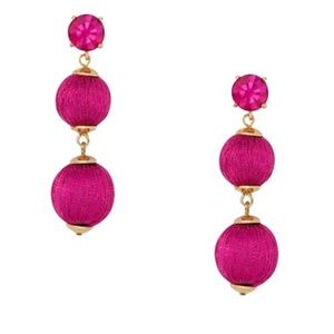 kate spade fuchsia pink drop crystal earrings